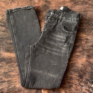 KanCan Women's Black Distressed Ankle Jeans